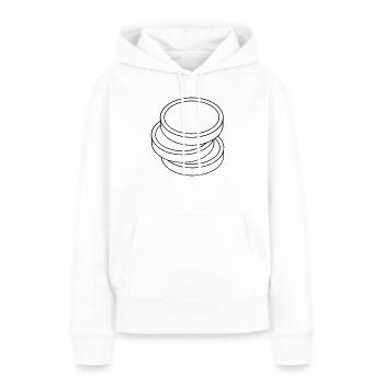 trois pièces dans une pile - Sweat à capuche Premium bio Femme - blanc - Devant - Julia (174cm)