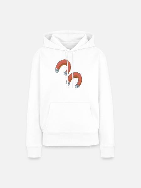 magnet doppelt - Frauen Premium Bio Hoodie - Weiß