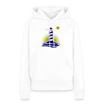 Phare - Sweat à capuche Premium bio Femme - blanc - Devant - Julia (174cm)