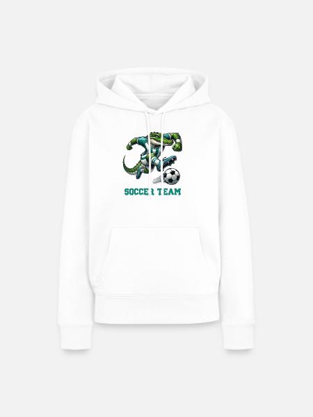 Krokodil Fussball Soccer - Frauen Premium Bio Hoodie - Weiß