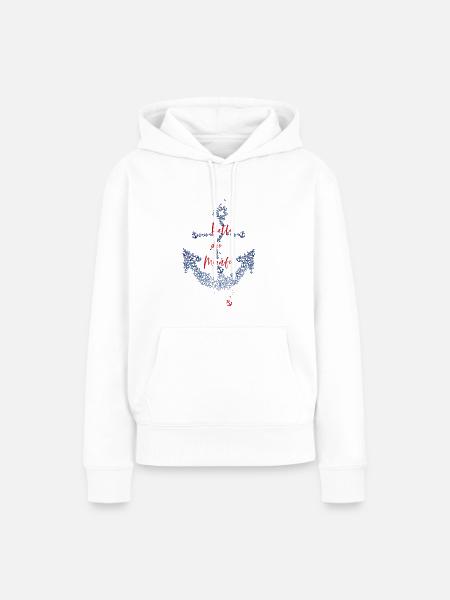 Anker Holla die Moinfee - Frauen Premium Bio Hoodie - Weiß