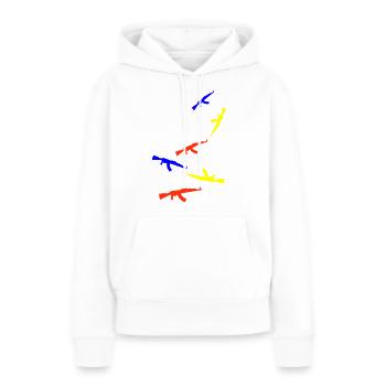 Icône de fusil - Sweat à capuche Premium bio Femme - blanc - Devant - Julia (174cm)