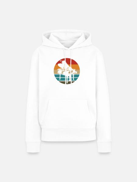 Klavier Musik - Frauen Premium Bio Hoodie - Weiß