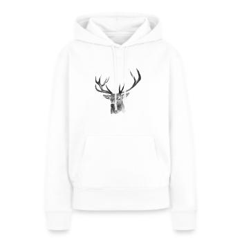 Hirsch - Frauen Premium Bio Hoodie - Weiß - Vorne - Julia (174cm)