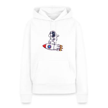 Fusée - Sweat à capuche Premium bio Femme - blanc - Devant - Julia (174cm)