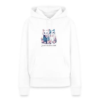 Juste miaulé - Sweat à capuche Premium bio Femme - blanc - Devant - Julia (174cm)