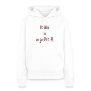 20230525 Kölle e jeföl - Frauen Premium Bio Hoodie - Weiß - Vorne - Julia (174cm)