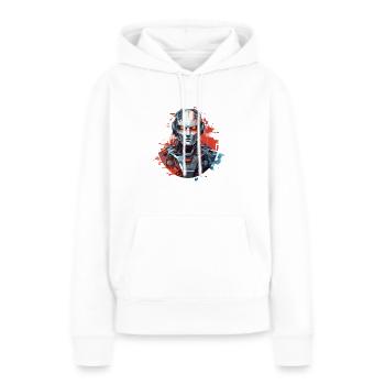 Roboter - Frauen Premium Bio Hoodie - Weiß - Vorne - Julia (174cm)