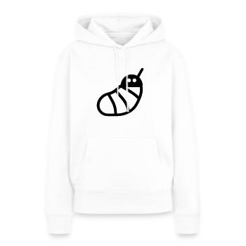 chenille - Sweat à capuche Premium bio Femme - blanc - Devant - Julia (174cm)