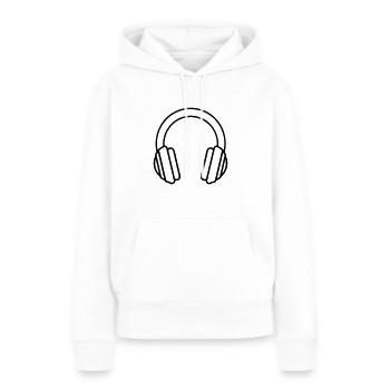 casque audio gaming - Sweat à capuche Premium bio Femme - blanc - Devant - Julia (174cm)