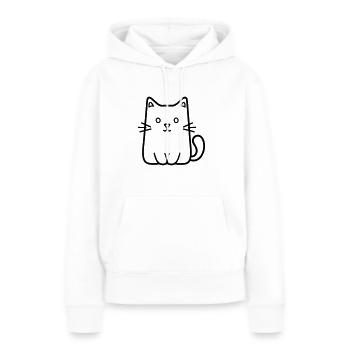 chaton - Sweat à capuche Premium bio Femme - blanc - Devant - Julia (174cm)