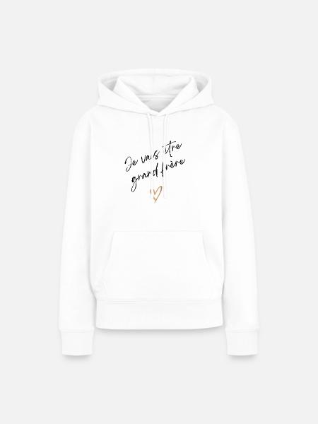 Ich werde großer Bruder sein - Bald großer Bruder - Frauen Premium Bio Hoodie - Weiß