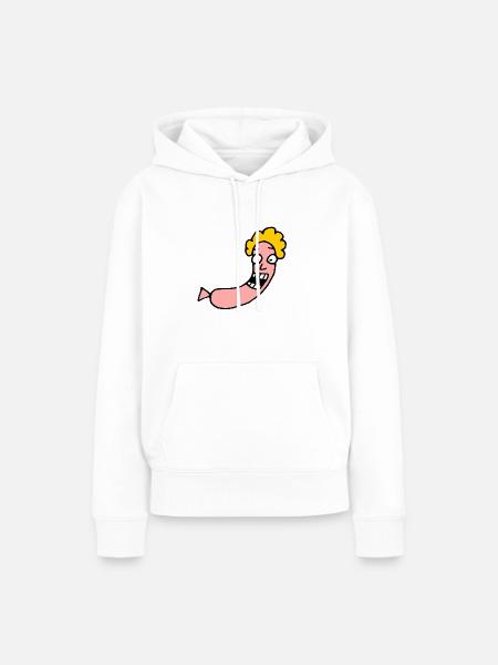Happy Würstchen - Frauen Premium Bio Hoodie - Weiß