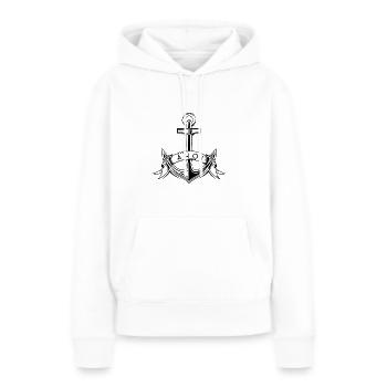 Conception d'ancre maritime Ahoi Ahoj Anchor - Sweat à capuche Premium bio Femme - blanc - Devant - Julia (174cm)
