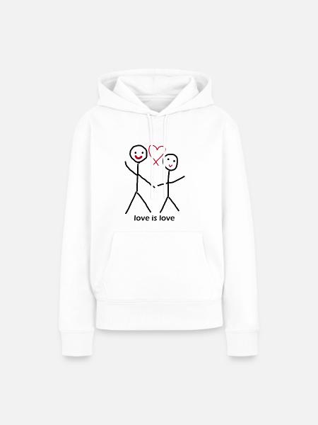 loveislove - Frauen Premium Bio Hoodie - Weiß