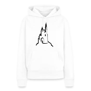 Château - Sweat à capuche Premium bio Femme - blanc - Devant - Julia (174cm)
