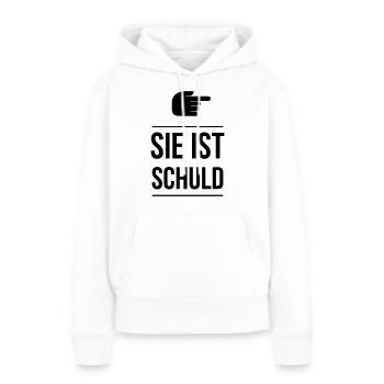 Sie ist schuld - Frauen Premium Bio Hoodie - Weiß - Vorne - Julia (174cm)