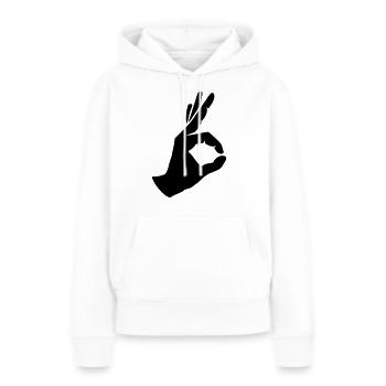Doigt - Sweat à capuche Premium bio Femme - blanc - Devant - Julia (174cm)