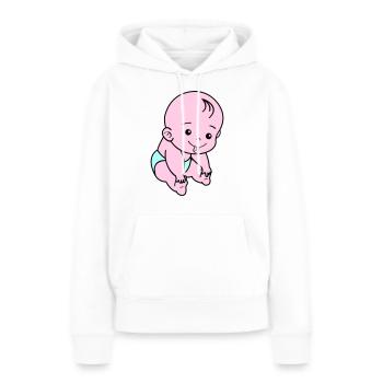 Bébé - Sweat à capuche Premium bio Femme - blanc - Devant - Julia (174cm)