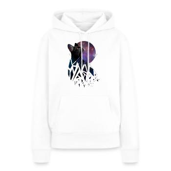 Space Cat - Space Animals Serie - Frauen Premium Bio Hoodie - Weiß - Vorne - Julia (174cm)
