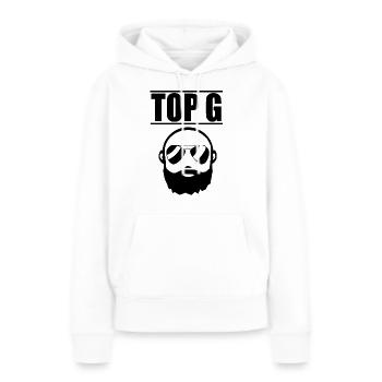 Logo du haut G - Sweat à capuche Premium bio Femme - blanc - Devant - Julia (174cm)