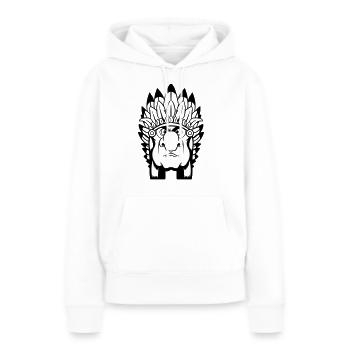 Grimmiger Indianerhäuptling mit Federschmuck Comic - Frauen Premium Bio Hoodie - Weiß - Vorne - Julia (174cm)