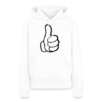 comme main - Sweat à capuche Premium bio Femme - blanc - Devant - Julia (174cm)