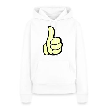 comme main - Sweat à capuche Premium bio Femme - blanc - Devant - Julia (174cm)