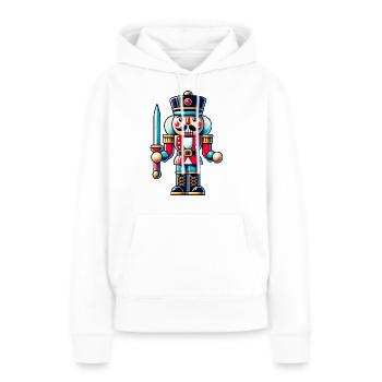 Casse-noix - Sweat à capuche Premium bio Femme - blanc - Devant - Julia (174cm)