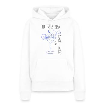 Vous avez besoin d’une boisson - Sweat à capuche Premium bio Femme - blanc - Devant - Julia (174cm)
