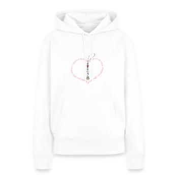 Cœur Strasstein en rose avec pendentif chaîne lol - Sweat à capuche Premium bio Femme - blanc - Devant - Julia (174cm)