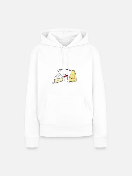 Kawaii Käse Aperitif - Frauen Premium Bio Hoodie - Weiß