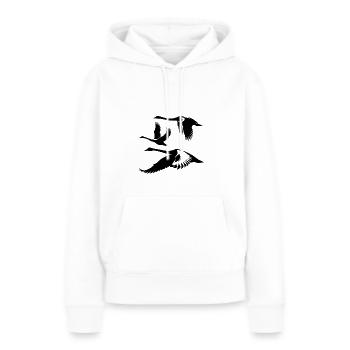 Elegante Höckerschwan Schwarm Schwanenvögel - Frauen Premium Bio Hoodie - Weiß - Vorne - Julia (174cm)