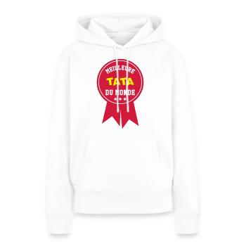 Meilleure Tata du monde - Sweat à capuche Premium bio Femme - blanc - Devant - Julia (174cm)