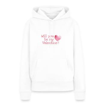 Valentinstags Geschenk / Will you be my Valentine? - Frauen Premium Bio Hoodie - Weiß - Vorne - Julia (174cm)