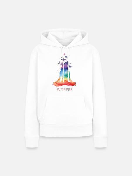Yoga - free your mind - Frauen Premium Bio Hoodie - Weiß