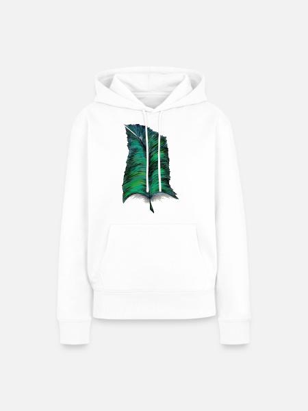 Feder - Frauen Premium Bio Hoodie - Weiß