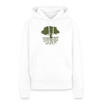 les racines des arbres verts - Sweat à capuche Premium bio Femme - blanc - Devant - Julia (174cm)