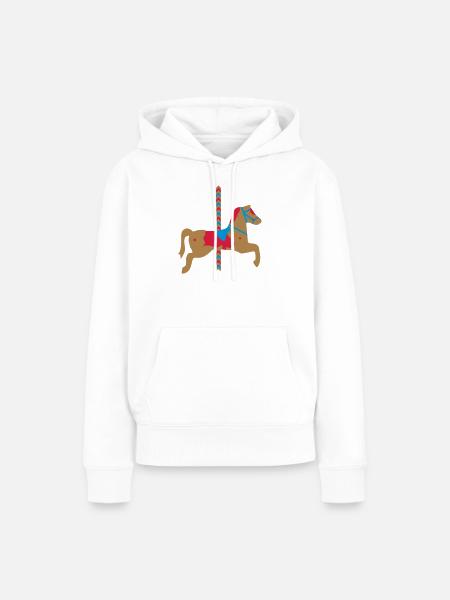 Karussellpferd - Frauen Premium Bio Hoodie - Weiß