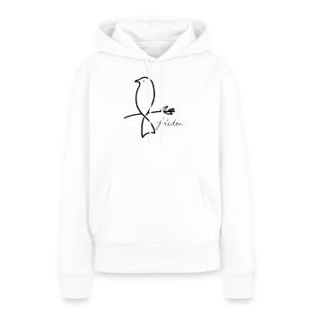 Frieden - Frauen Premium Bio Hoodie - Weiß - Vorne - Julia (174cm)