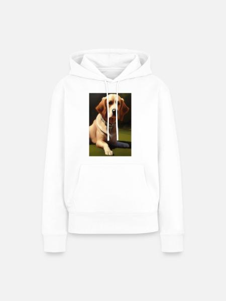 Hunde Bild - Frauen Premium Bio Hoodie - Weiß