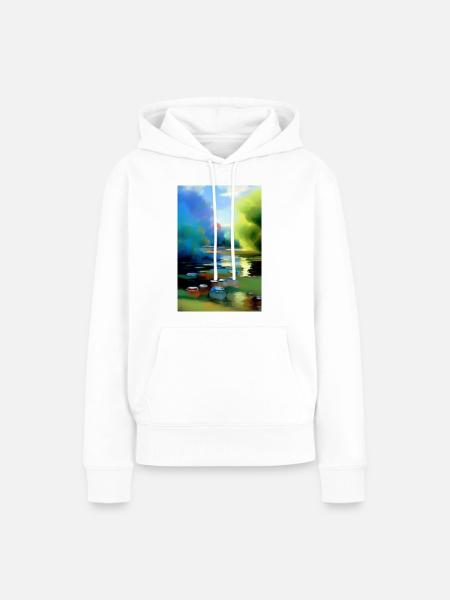 Abstrakte Muster und Formen - Frauen Premium Bio Hoodie - Weiß