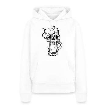 Skull beer Happy St. Patrick's day - Sweat à capuche Premium bio Femme - blanc - Devant - Julia (174cm)