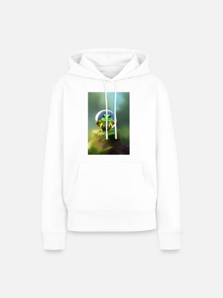 Frosch Kugel - Frauen Premium Bio Hoodie - Weiß