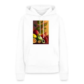 Früchte - Frauen Premium Bio Hoodie - Weiß - Vorne - Julia (174cm)