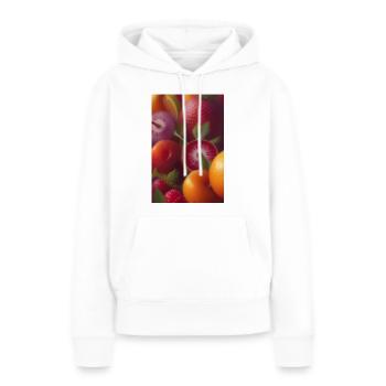 Früchte - Frauen Premium Bio Hoodie - Weiß - Vorne - Julia (174cm)