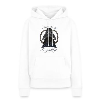 Schiff - Frauen Premium Bio Hoodie - Weiß - Vorne - Julia (174cm)