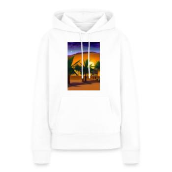 Désert d’Arabie - Sweat à capuche Premium bio Femme - blanc - Devant - Julia (174cm)