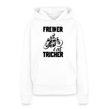 freiner c'est tricher - Sweat à capuche Premium bio Femme - blanc - Devant - Julia (174cm)