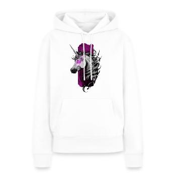 Enchanted Radiance: Einhorn mit rosa Leuchten - Frauen Premium Bio Hoodie - Weiß - Vorne - Julia (174cm)